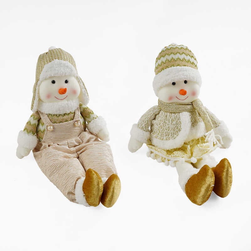 Новорічна декоративна іграшка C 67794 (18) 2 види, "Сніговик", висота-54 см, в сидячому положенні-31 см, в пакеті