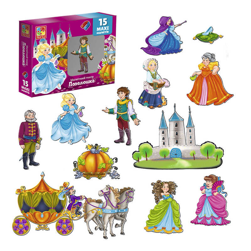 гр Гра настільна "Магнітний театр. Попелюшка" VT3206-53 /укр/  (12) "Vladi Toys"