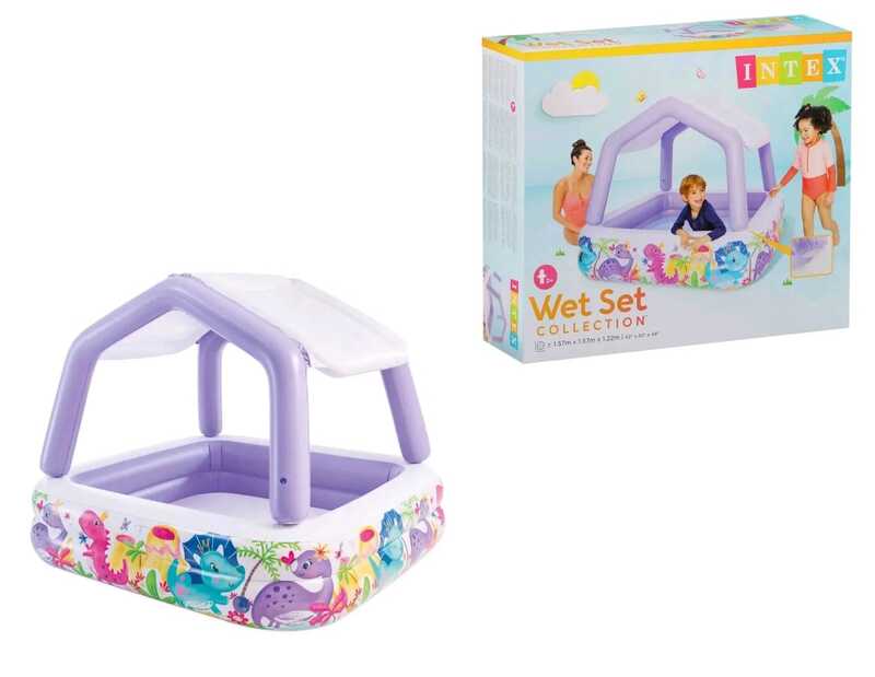 Intex Басейн 57470 NP (3) БУЗКОВИЙ, квадратний, з знімним дахом, 157х122см, 282л, від 3-х років