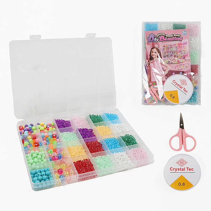 Набір бісеру 610-34 G (120) ножиці, ліска, у боксі