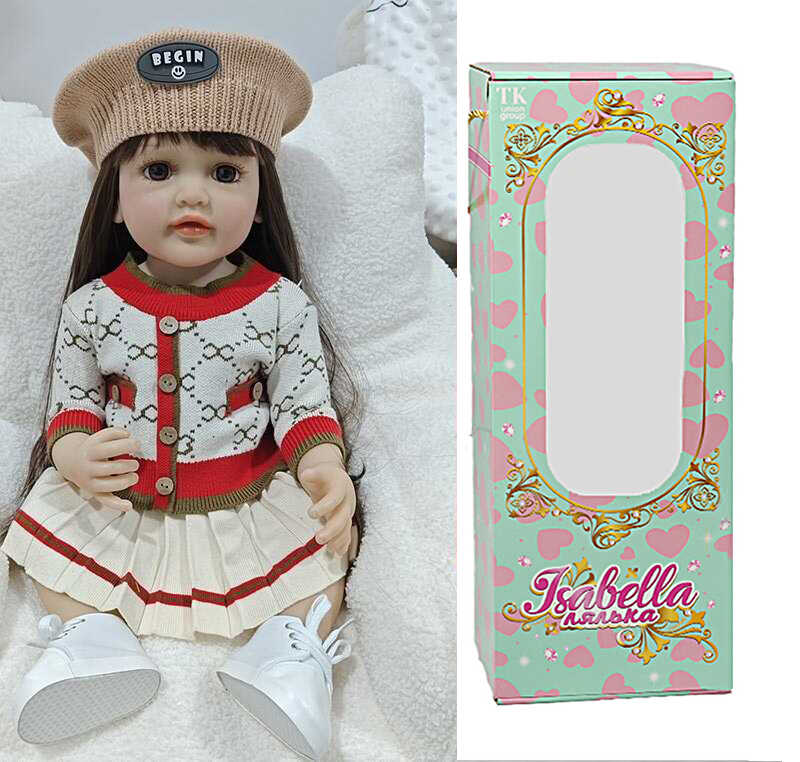 Лялька QM 24112 (12) "TK Group", висота: 50 см, гумова, імітація скляних очей, пустушка, пляшечка, памперс, взуття, капелюшок, в коробці