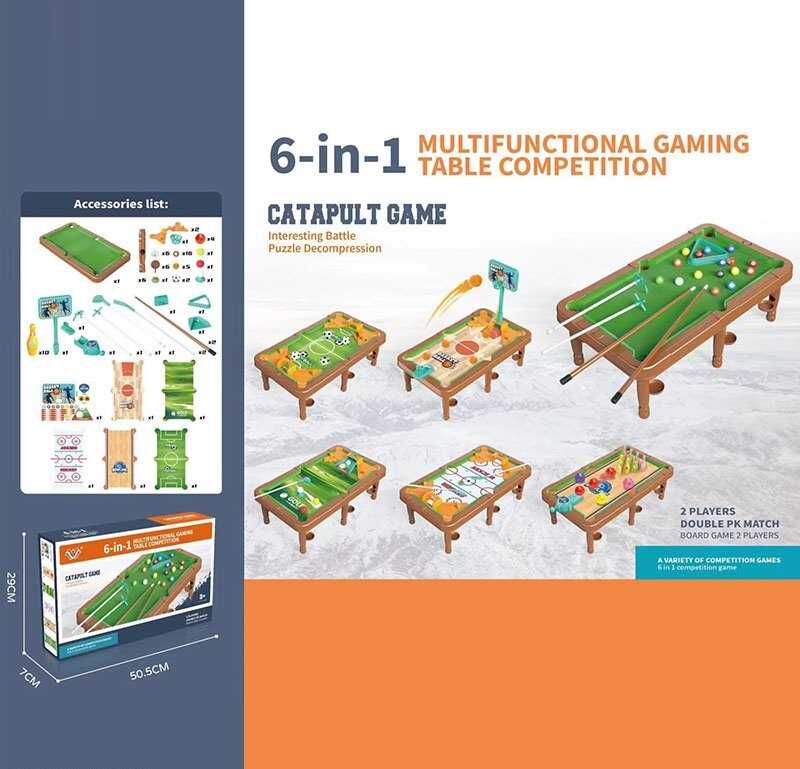 Ігровий стіл "6в1" 777-568 (24) більярд, хокей, футбол, боулінг, гольф, баскетбол, в коробці