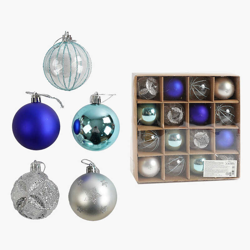 Новорічні прикраси C 67601 (36) кульки, 16 штук, D=6 см, в коробці
