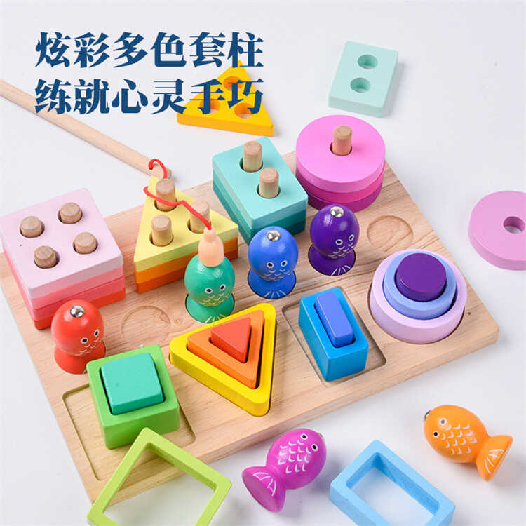 Логічна дерев’яна дошка C 75450 (28) магнітна риболовля, кілочки, сортер з геометричними фігурами