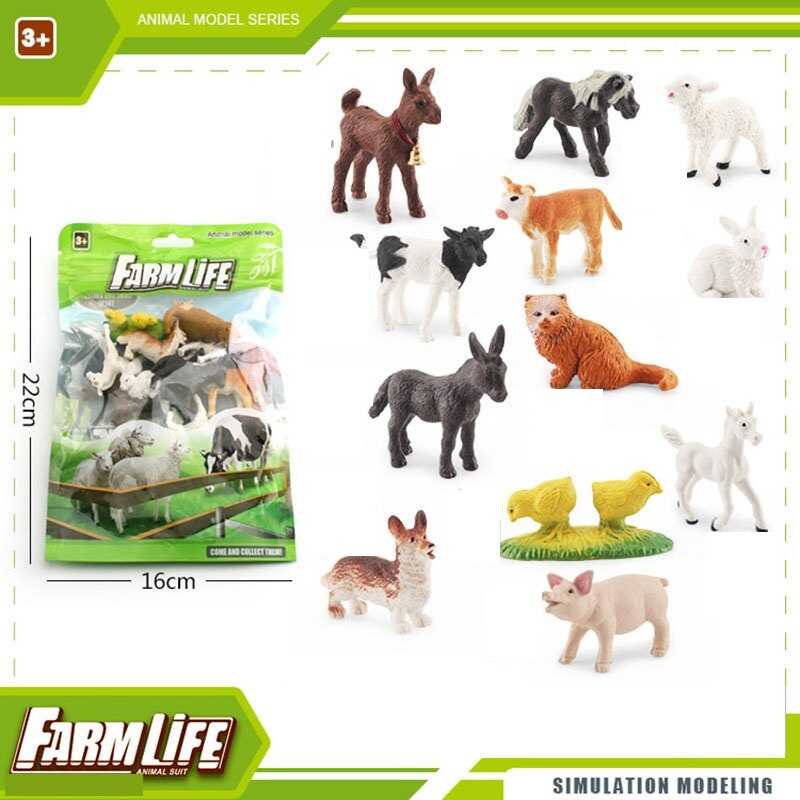 Набір тварин YJ 714 (170) “Свійські тварини”, 12 штук, в пакеті