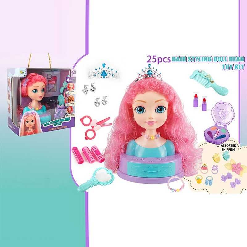 Манекен для зачісок SR 003 (18/2) косметика, перукарські інструменти, заколки, резинки, в коробці