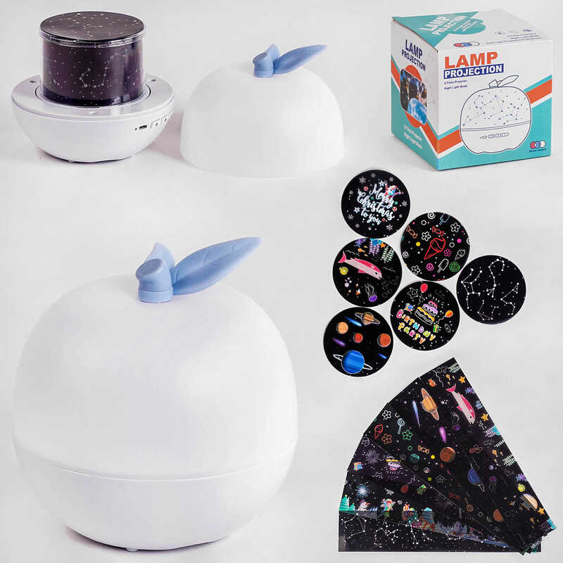 Нічник-проєктор 168 K-C (32) музичний, 6 видів проекції зоряного неба, USB зарядка, в коробці