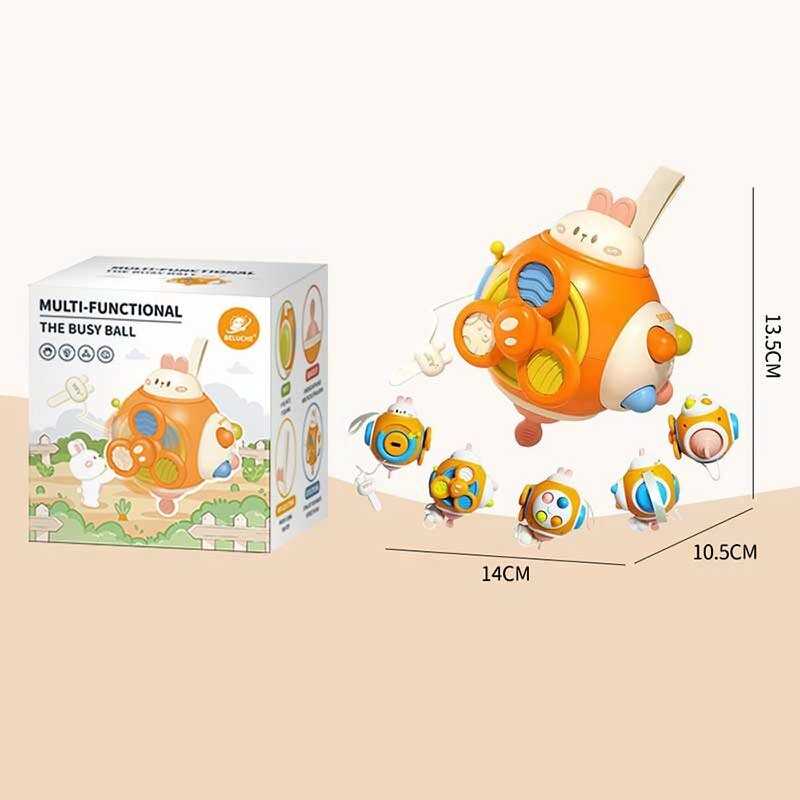 Бізіборд QQ 001 (72) пальчикові ігри, тріскачка, пискавка, спінер, ключик, в коробці