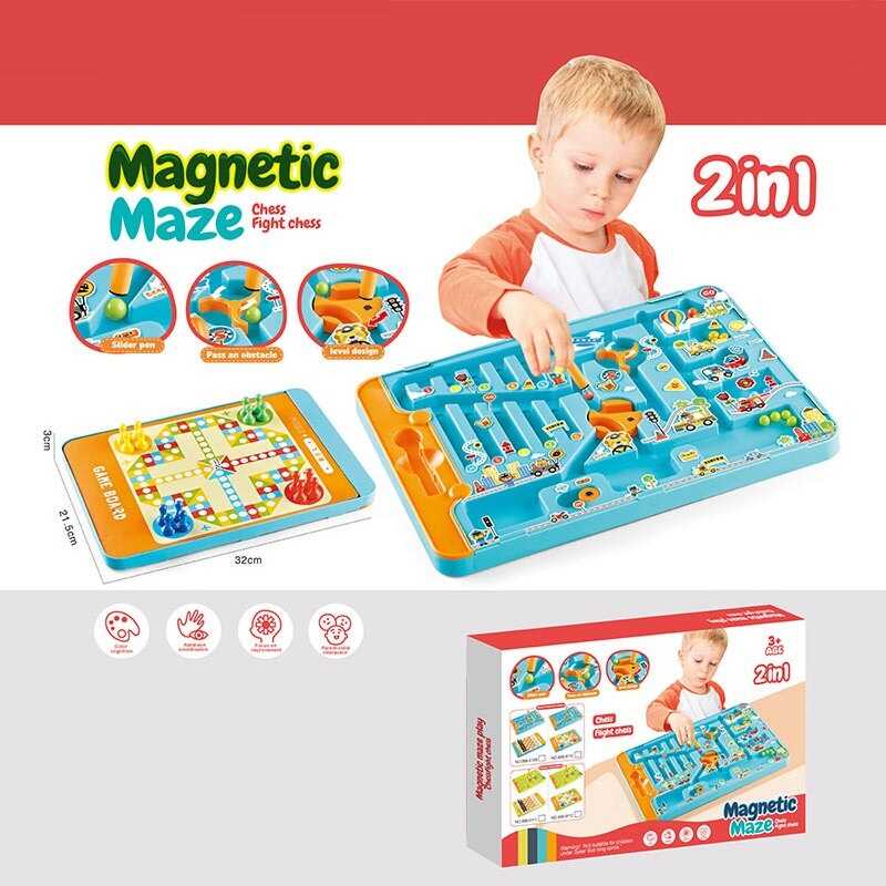 Магнітна гра 2в1 898-9110 (36) сортер, настільна гра, магнітний стилус, в коробці