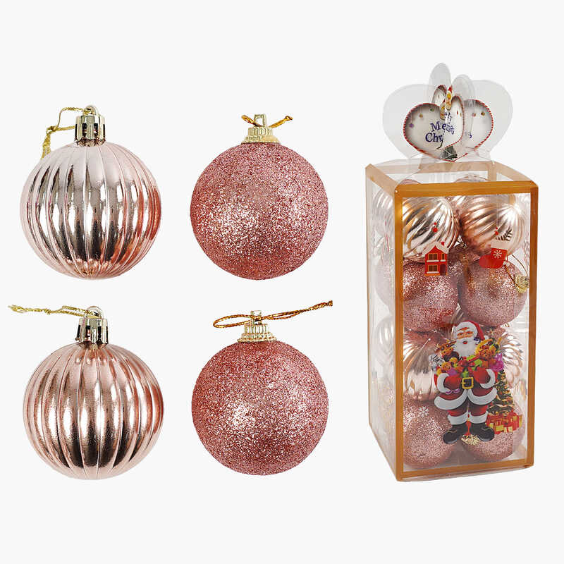 Новорічні прикраси C 67357 (72) 16 штук, кульки, D=5 см, у слюді