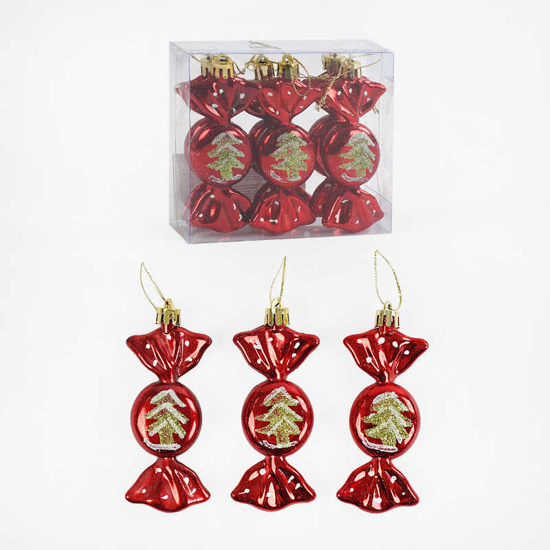 Новорічні прикраси C 67177 (240) 6 штук, цукерки, у слюді