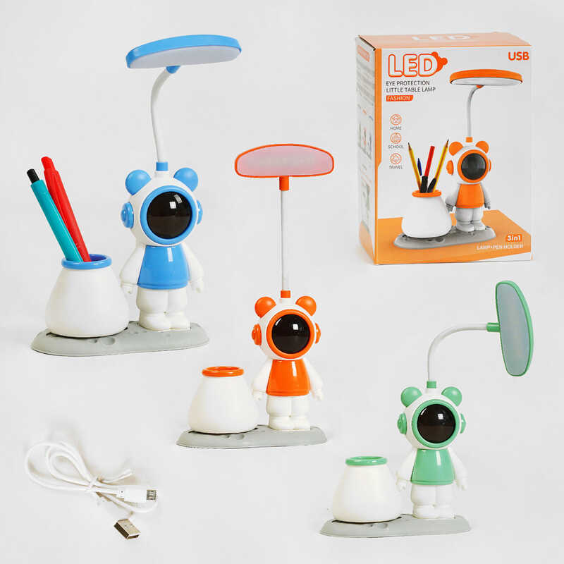 Лампа світлодіодна M 48499 (108) 3 кольори, "Космонавт", 2 режими роботи, вбудований акумулятор, ВИДАЄТЬСЯ ТІЛЬКИ МІКС ВИДІВ