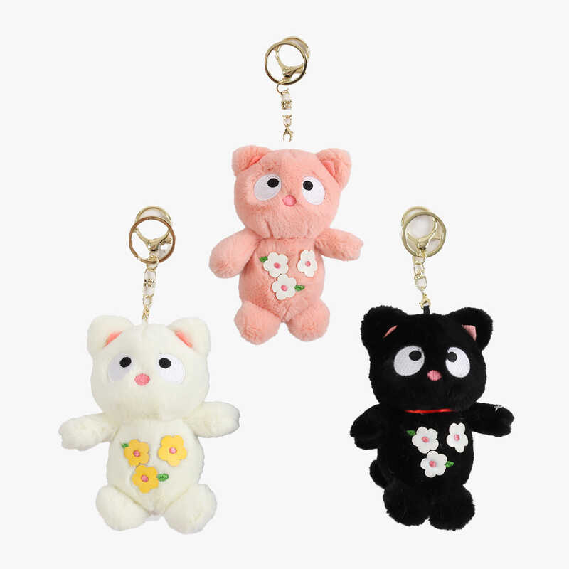 М'яка іграшка-брелок M 18452 (600) ЦІНА ЗА 1 ШТУКУ, “Котик”, висота - 14 см, металева фурнітура, ВИДАЄТЬСЯ МІКС