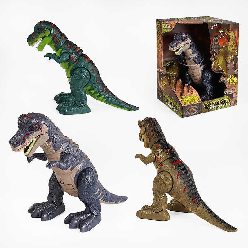 Динозавр WS 5302 (12/2) 3 види, ходить, підсвічування, звук, на батарейці, в коробці, ВИДАЄТЬСЯ ТІЛЬКИ МІКС ВИДІВ