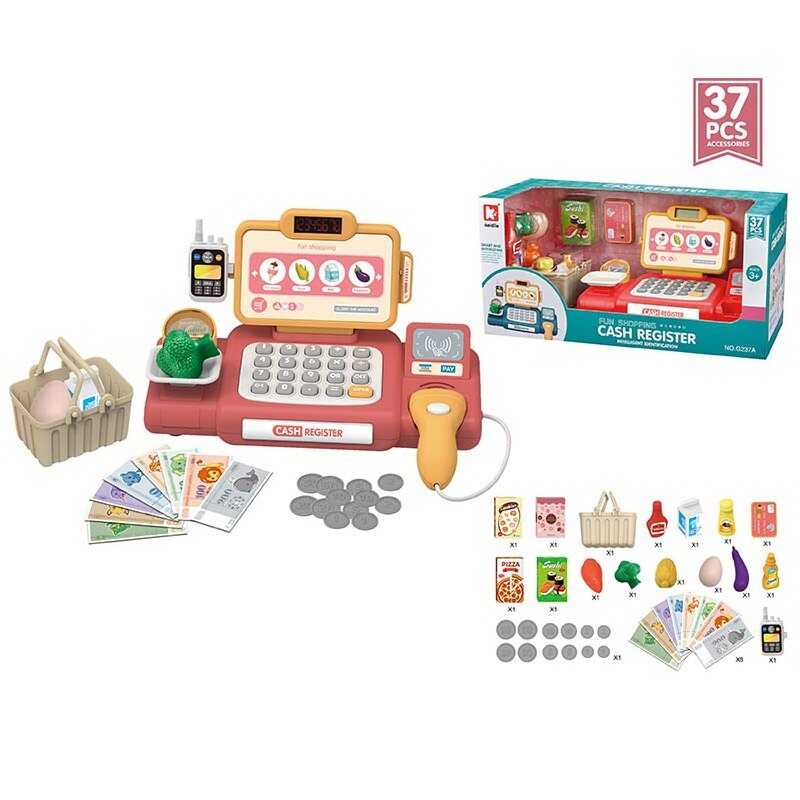 Касовий апарат G 237 A Штрих - 1004 (20) ЧЕРВОНИЙ, звук, калькулятор, сканер, ваги, кошик, продукти, гроші, оплата карткою, в коробці