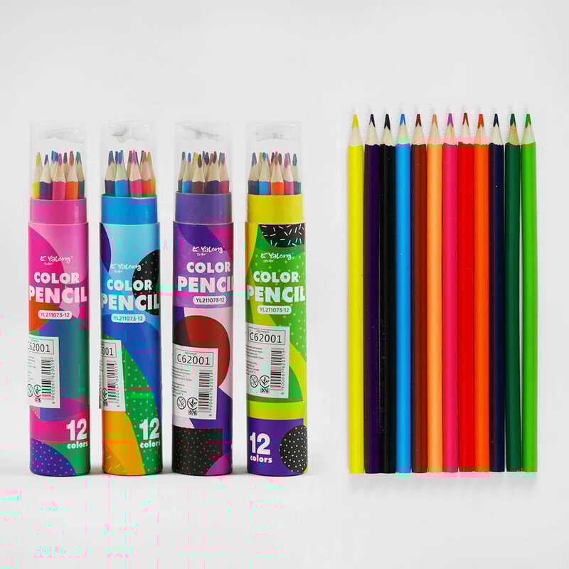 Олівці C 62001 (192) 4 види, 12 кольорів, ВИДАЄТЬСЯ ТІЛЬКИ МІКС ВИДІВ, в тубі