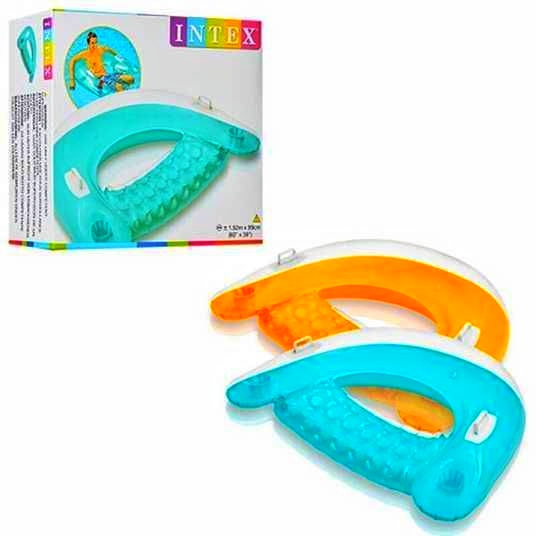 «Intex Надувне крісло з ручками 58859 NP , 152х99см, до 100кг, підсклянники, в коробці