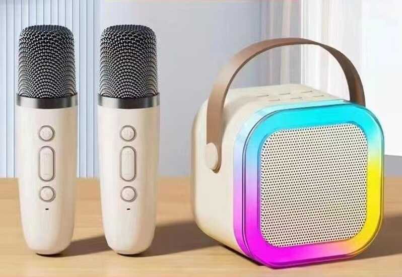 Караоке С 65427 (40) bluetooth, 2 мікрофони, type-c, TF-картка, зміна голосу, регуляція гучності, в коробці