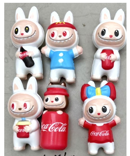 Сквіш «Лабубу» LB15402 , мікс , 11 см , Coca - Cola , антистрес ,в сітці