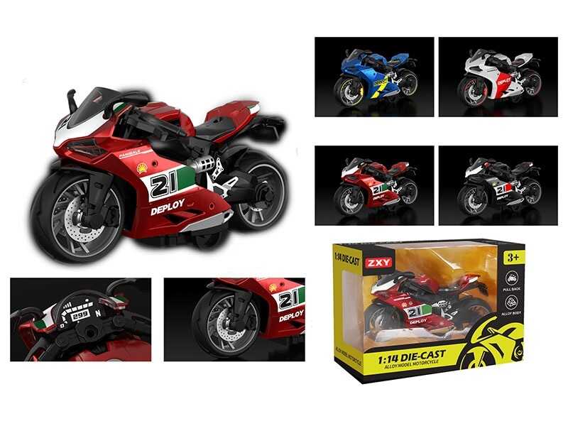 Мотоцикл H 7788-1 (192/2) 4 види, металопластик, інерція, гумові колеса, масштаб 1:14, в коробці, ВИДАЄТЬСЯ ТІЛЬКИ МІКС ВИДІВ