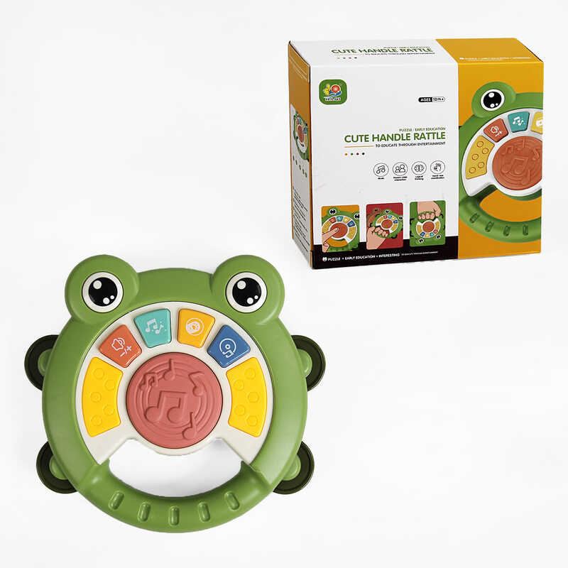 Музична жабка 3047 (120) підсвічування, пісні англійською, веселі мелодії, звуки тварин, брязкальце, в коробці