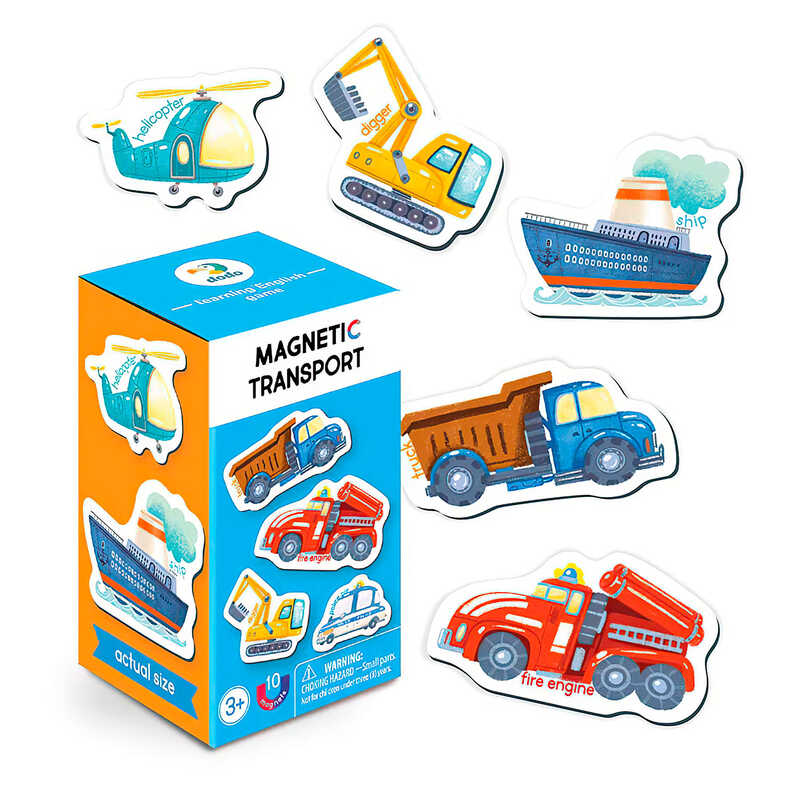 гр Магнітний транспорт 200266 (36) "DoDo", 10 магнітів, підписи ангілійською, в коробці