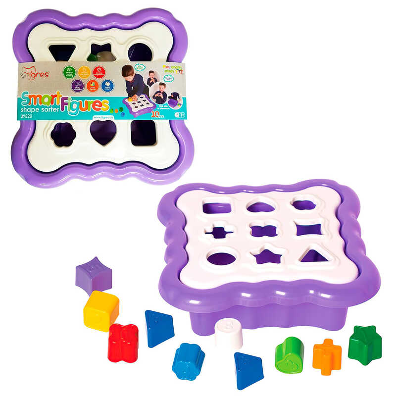 гр Іграшка сортер "Розумні фігурки" (фіолетовий) 39520 10 ел. (5) "Tigres", у сітці