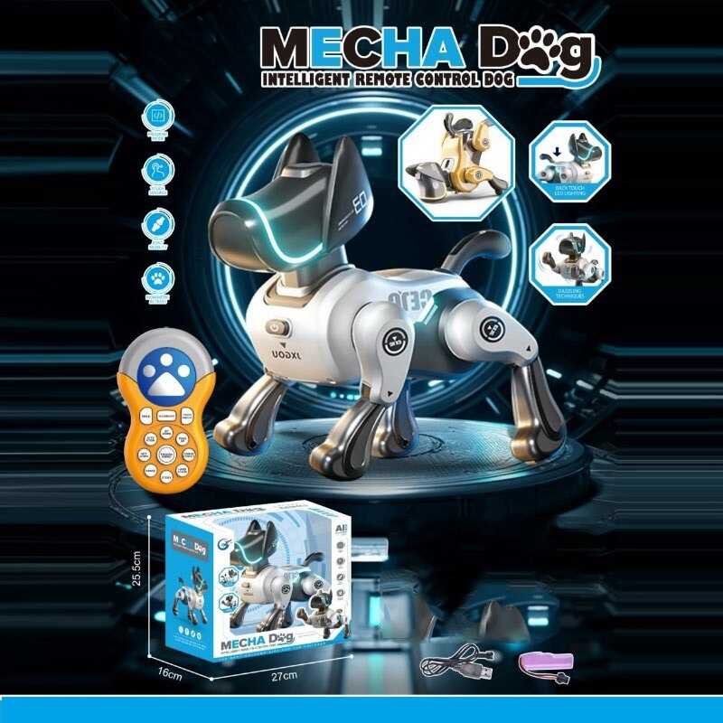 Песик на радіокеруванні 788 A-4 (24) акум. 3,7 V, пульт 2,4 Ghz, музика, підсвічування, звуки, USB-кабель, сенсорний датчик, історії англійською мовою, танцює, виконує команди, регулювання гучності, у коробці