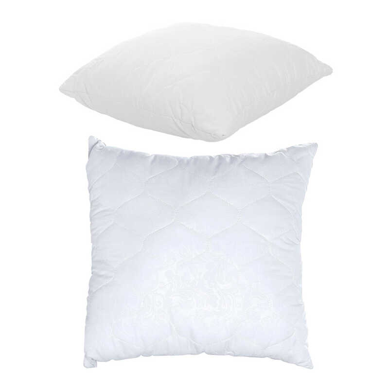 гр Подушка "Білосніжка" 3010083 стьоб мікрофібра, силіконізоване волокно, 50*50 см., біла (1) "Homefort"