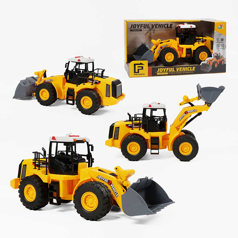 Трактор музичний 666-327 C (24/2) розмір: 35х14х15.5 см, інерція, підсвічування, звук, гумові колеса, навісне обладнання, в коробці