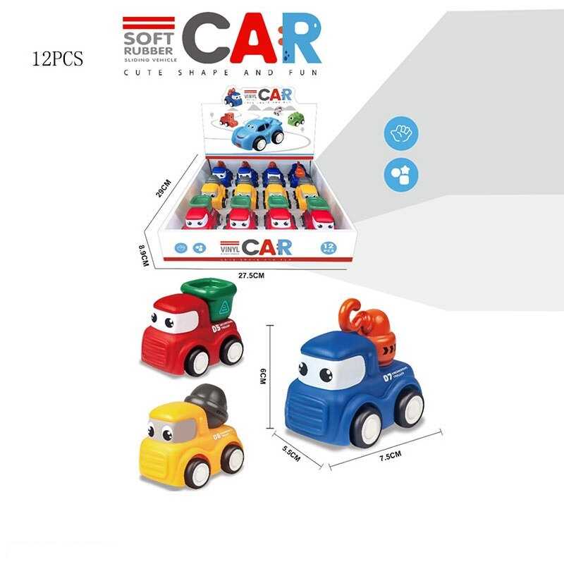 Набір машин CC 119-2 (36/2) ЦІНА ЗА 12 ШТУК В БЛОЦІ, "Спецтехніка", вінілові, гумові колеса, в коробці