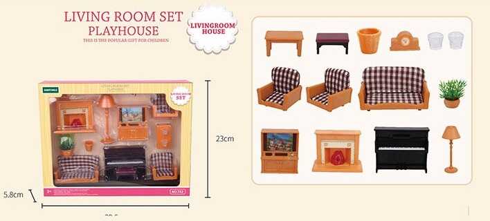 Набір меблів T 02 (36) "Щаслива родина", меблі для вітальні, аксесуари, в коробці