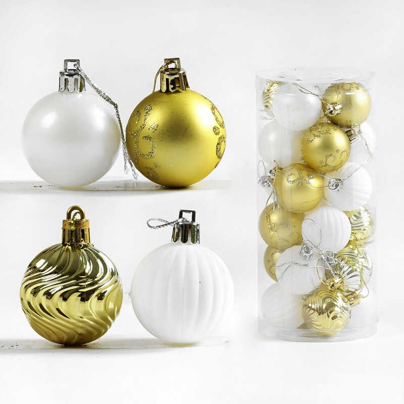 Новорічні прикраси D 35026 (108) 24 шт, кулька, D = 4 см, у слюді