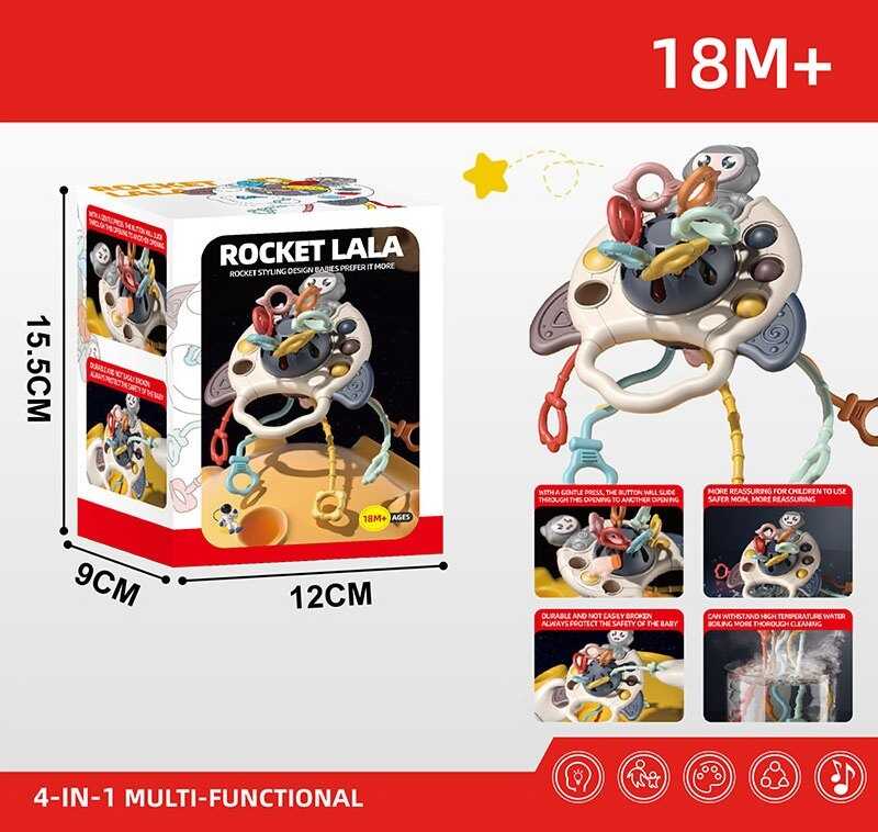 Брязкальце YD 750-24 (120/2) пальчикові ігри, поп іт, гумові прорізувачі, рухливі елементи, ручка для тримання, в коробці