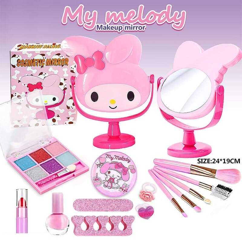 Набір косметики L 5295 M (72/2) настільне  дзеркало, набір для манікюру, пензлики, лак, прикраси, глітер для повік та аплікатор, в коробці