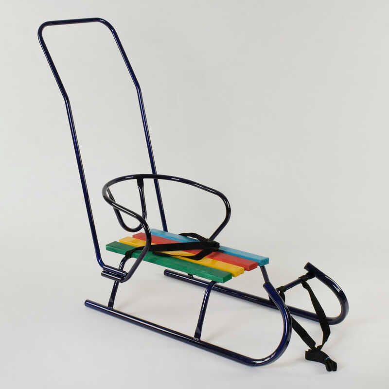 гр Сани "Санта" - КОЛЬОРОВІ, колір синій / З РУЧКОЮ /