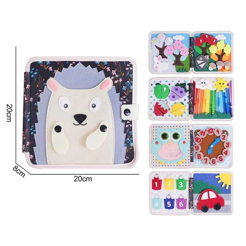 М'яка книжка-бізіборд 25004 (50) фетр, пальчикові ігри, сортер, елементи на липучках, в пакеті