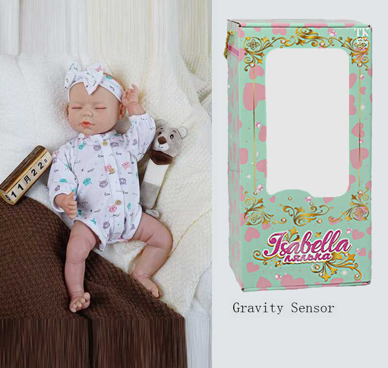 Пупс QM 24021 (12) "TK Group", функціональний, датчик руху, звуки: сміх, плач, засинає, висота: 42 см, гумовий, пустушка, пляшечка, памперс, пов’язка на голову, в коробці