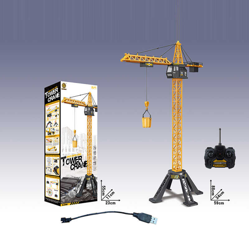 Кран на радіокеруванні 8640 A (18) акум. 3.7 V, USB-кабель, пульт 2.4 GHz, підсвічування, масштаб 1:18, кабіна обертається, підіймає вантаж, в коробці