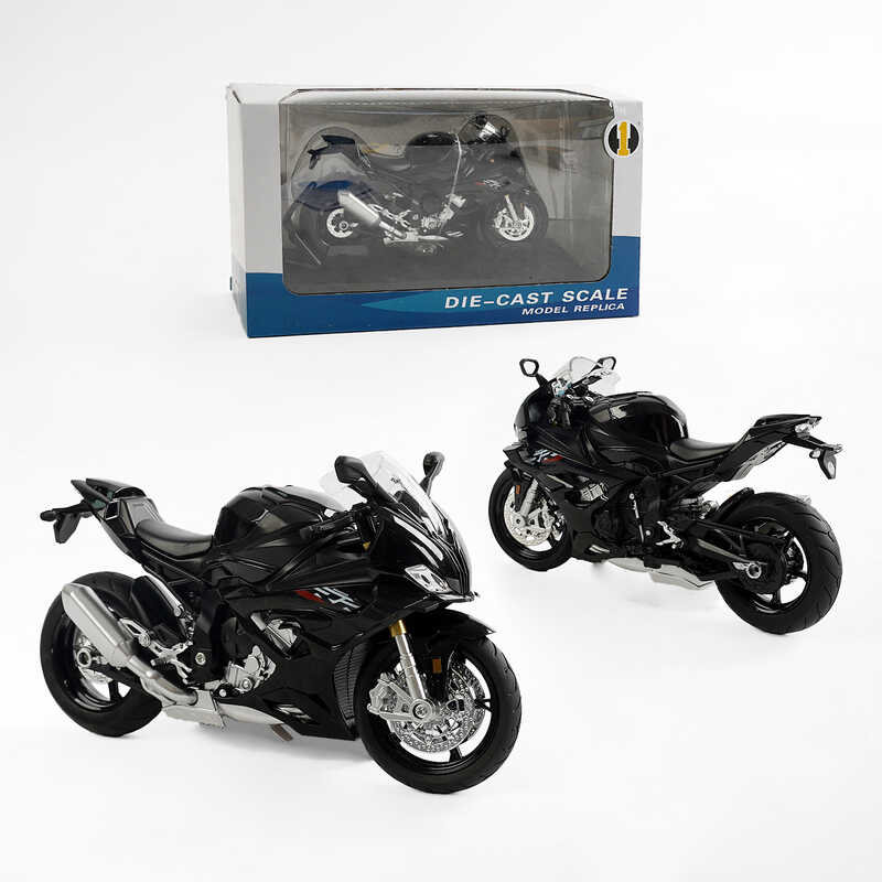 Мотоцикл металопластиковий M 12-21 B (48/2) звуки, підсвічування, гумові шини, рухливі елементи, підставка, в коробці