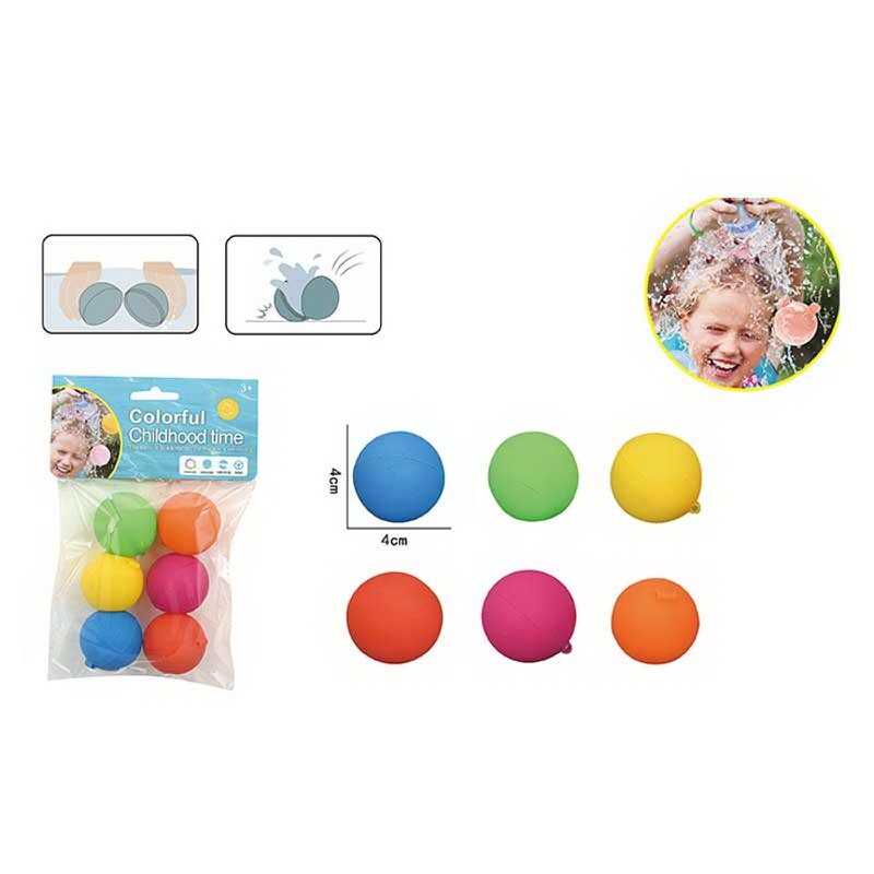 Водні кульки BZ 006 (360/2) 6 штук, гумові, кульки розкриваються, в пакеті