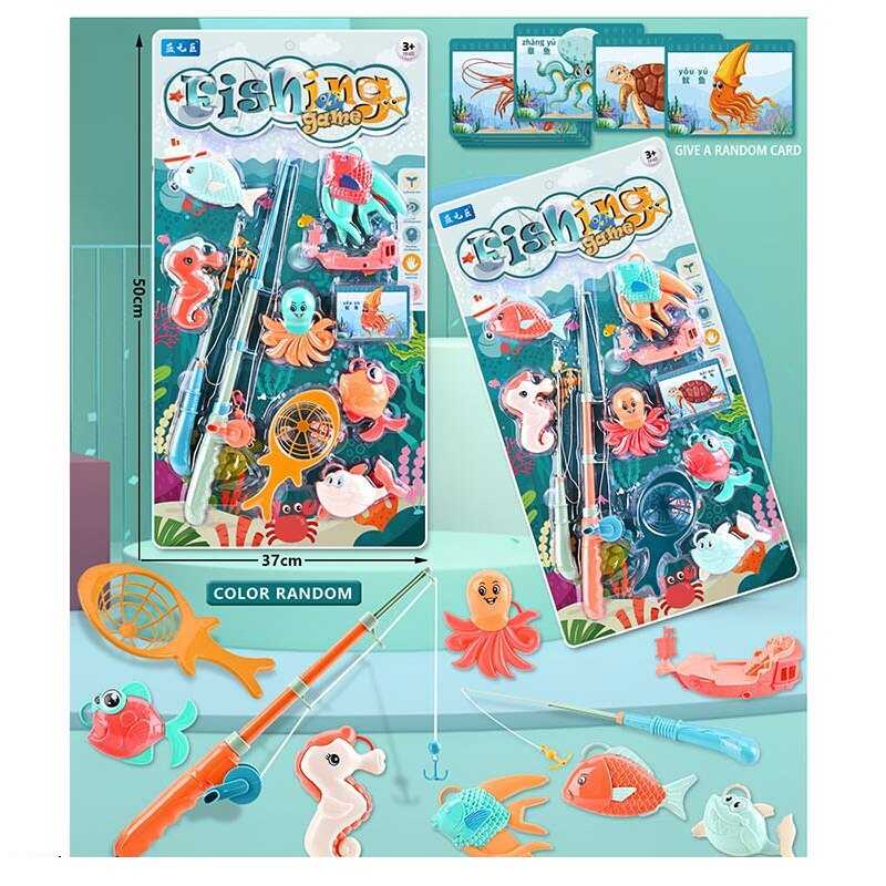 Риболовля 166 (72/2) 2 види, 6 рибок, 2 види вудочок, сачок, на листі