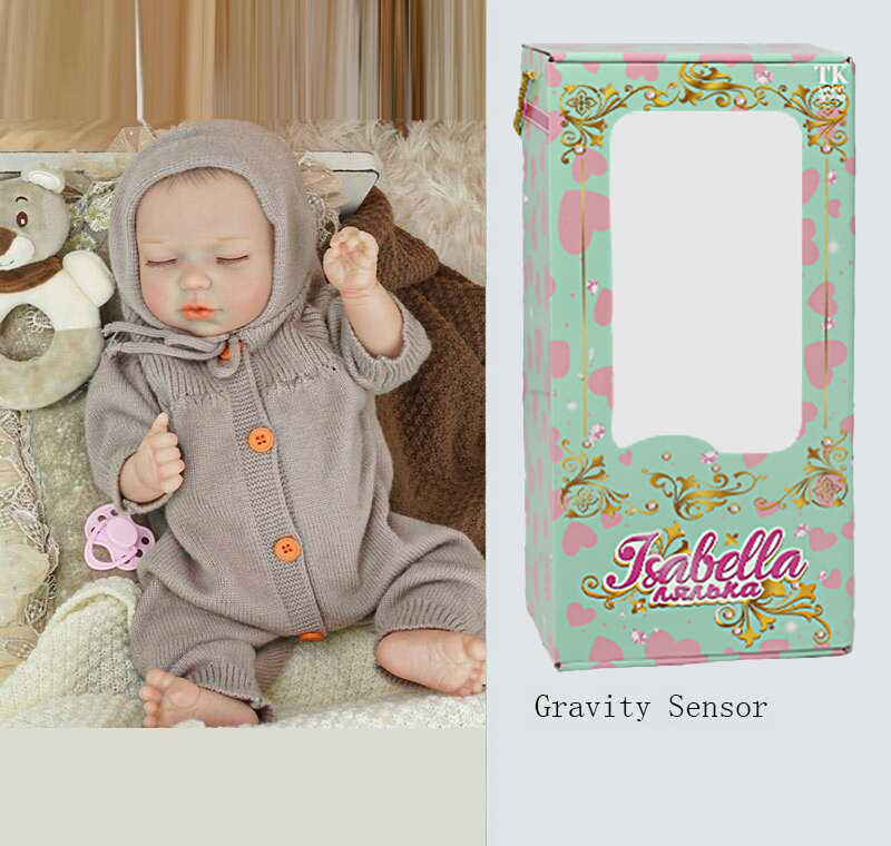 Пупс QM 24055 (12) "TK Group", функціональний, датчик руху, звуки: сміх, плач, засинає, висота: 42 см, гумовий, пустушка, пляшечка, памперс, капелюшок, в коробці