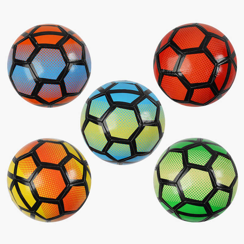 М'яч футбольний C 70120 (100) 5 кольорів, розмір №5, матеріал PVC, 280 грамів, гумовий балон, ВИДАЄТЬСЯ ТІЛЬКИ МІКС ВИДІВ