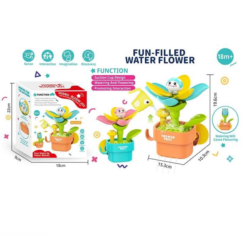 Гра для ванни 52122 (36) 2 кольори, “Водна квітка”, на присосках, рухомі елементи, кухлик, в коробці