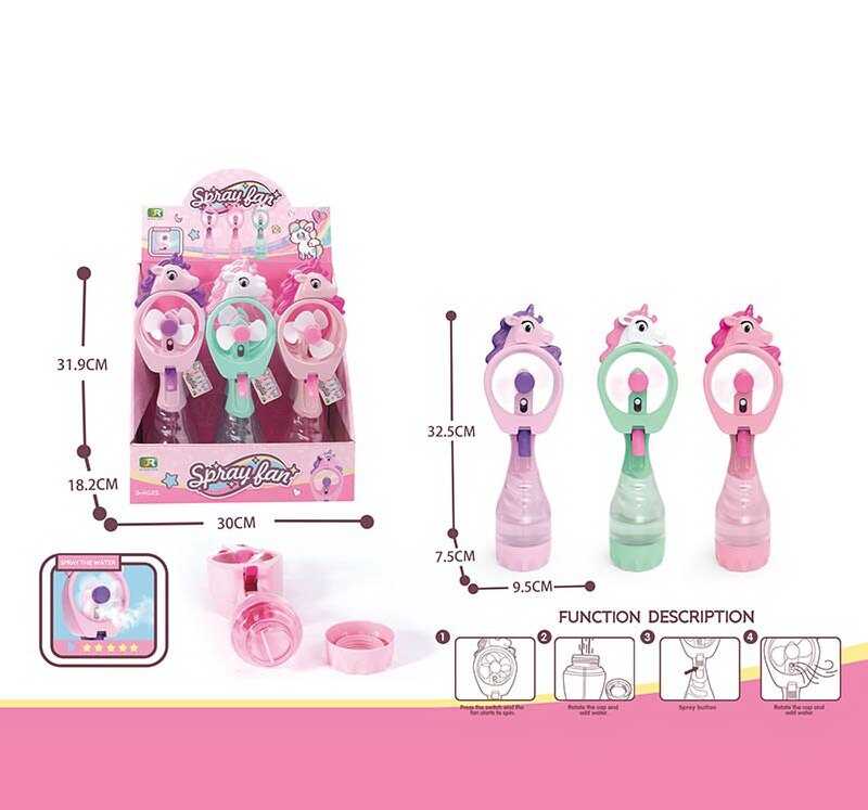 Вентилятор F 018 (10) ЦІНА ЗА 6 ШТУК В БЛОЦІ, 2 в 1, вентилятор та розпилювач для води, в коробці