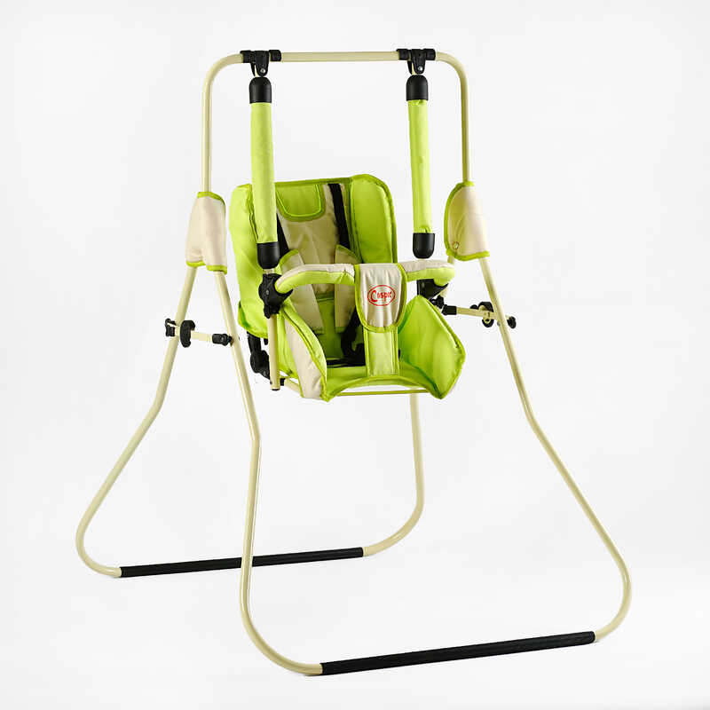 гр Гойдалка 0-м "Алінка" 25782 (1) бежево-салатовий, бежевий каркас, зміна положення спинки "сидячи/лежачи", у пакеті