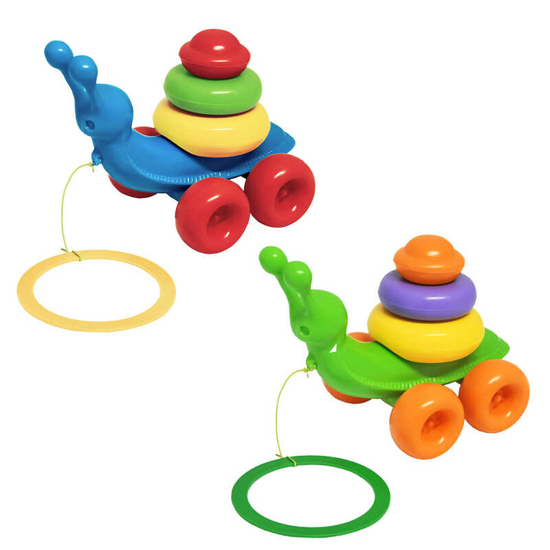 гр Каталка з пірамідкою "Равлик" 39770 (15) 2 кольори, "Tigres", 8 елементів