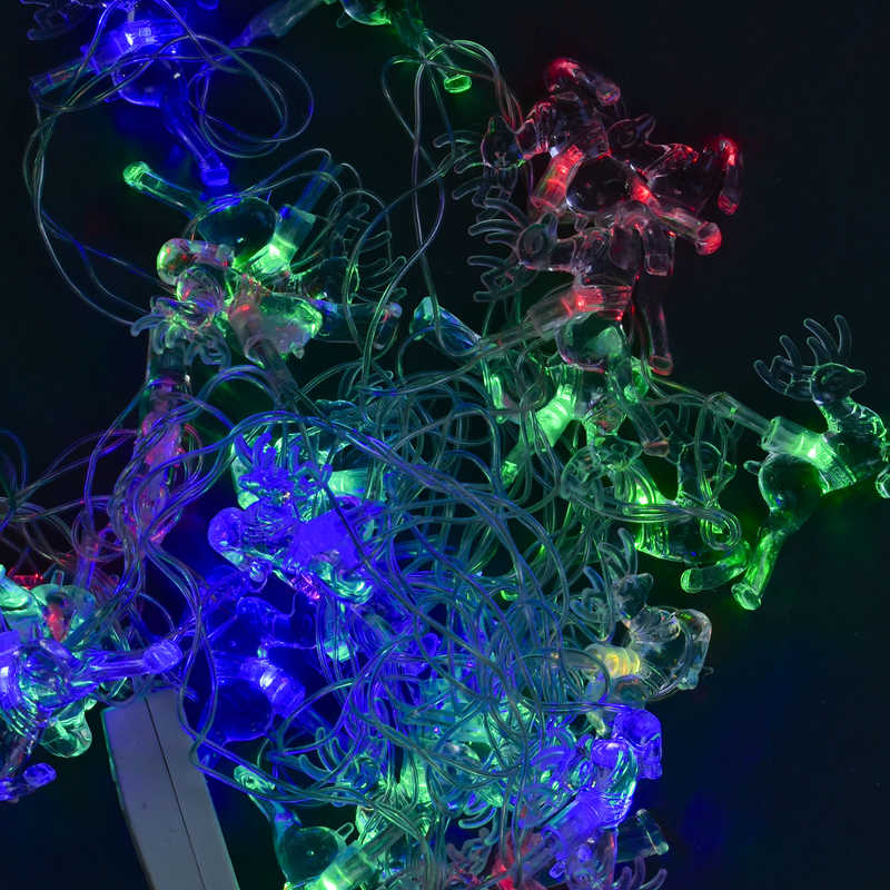 Гірлянда світлодіодна Олені С 31297 (100) 28 лампочок, 5 метрів, мультиколор, від мережі 220 В, у пакеті