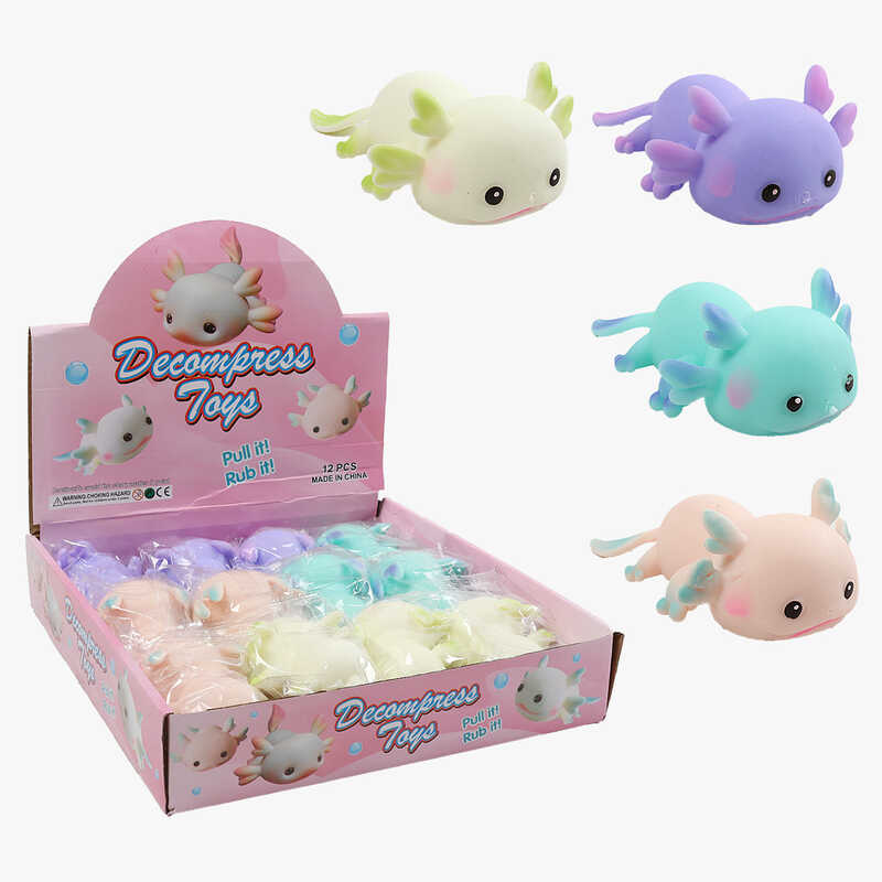 Гра антистрес C 72423 (24) ЦІНА ЗА 12 ШТУК В БЛОЦІ, "Аксолотль", довжина 12 см, в коробці